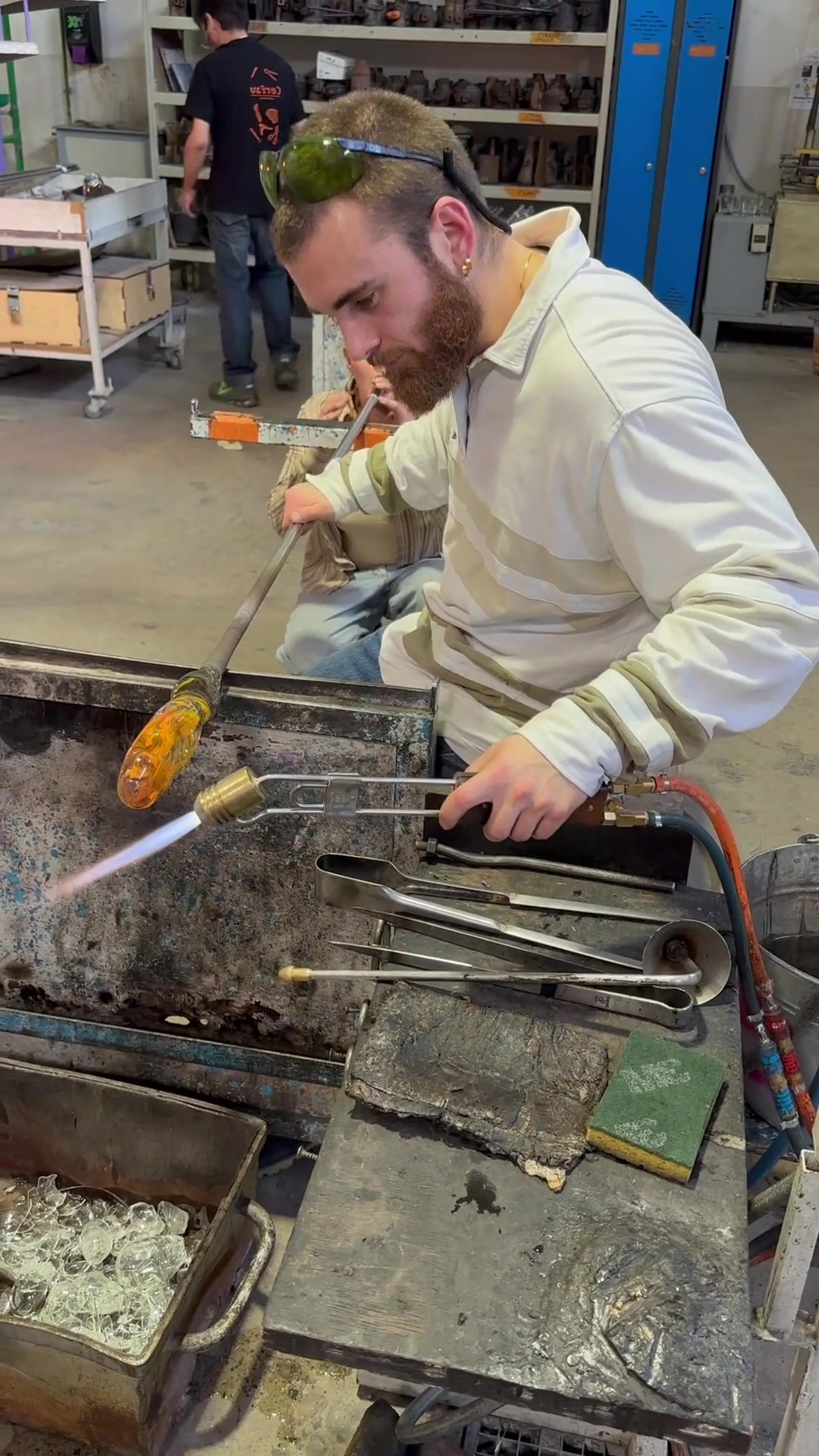 Soufflage de verre à la canne 